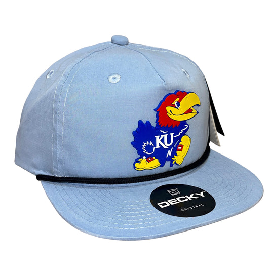 Kansas Jayhawks 3D Classic Rope Hat- Sky/ Black