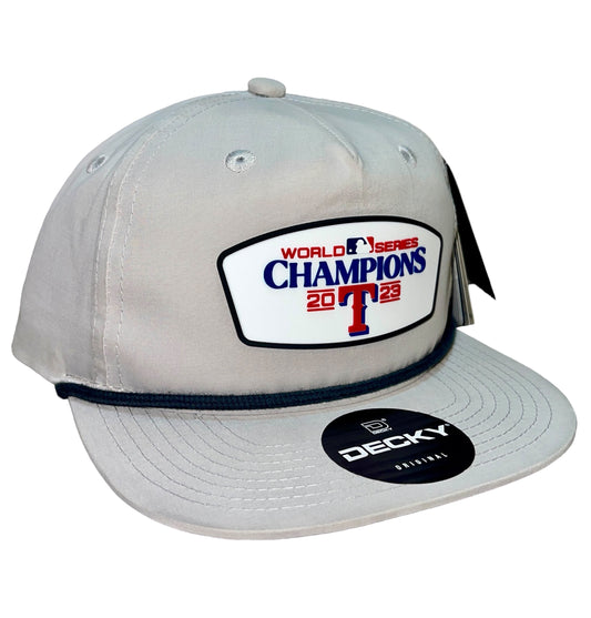 Texas Rangers 2023 World Series Champions 3D Classic Rope Hat- Grey/ Charcoal