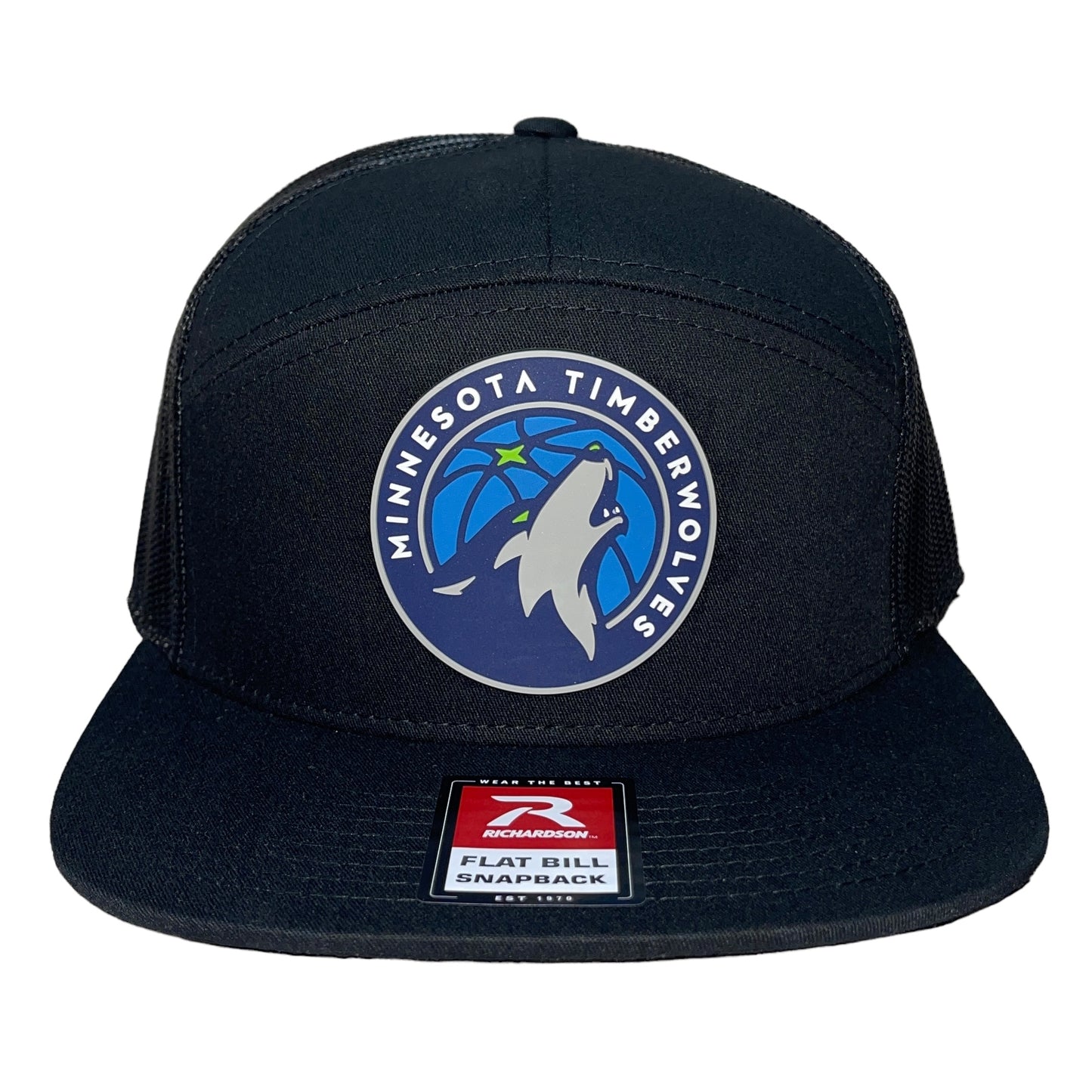 Minnesota Timberwolves 3D Snapback Seven-Panel Flat Bill Trucker Hat- Black - Ten Gallon Hat Co.