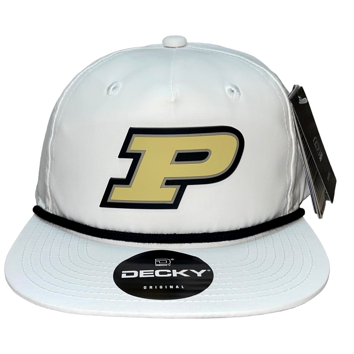 Purdue Boilermakers 3D Classic Rope Hat- White/ Black - Ten Gallon Hat Co.