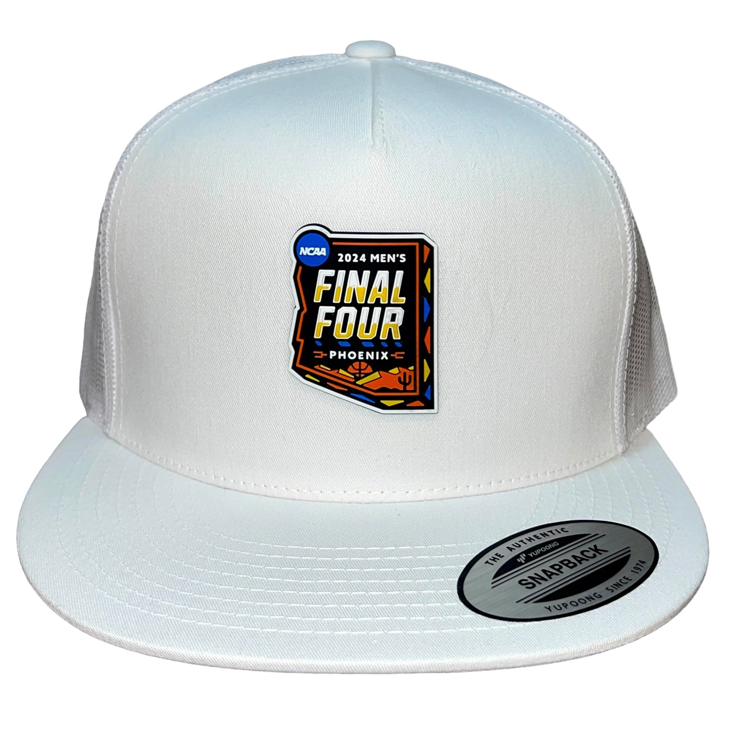 2024 March Madness- Final Four 3D YP Snapback Flat Bill Trucker Hat- White