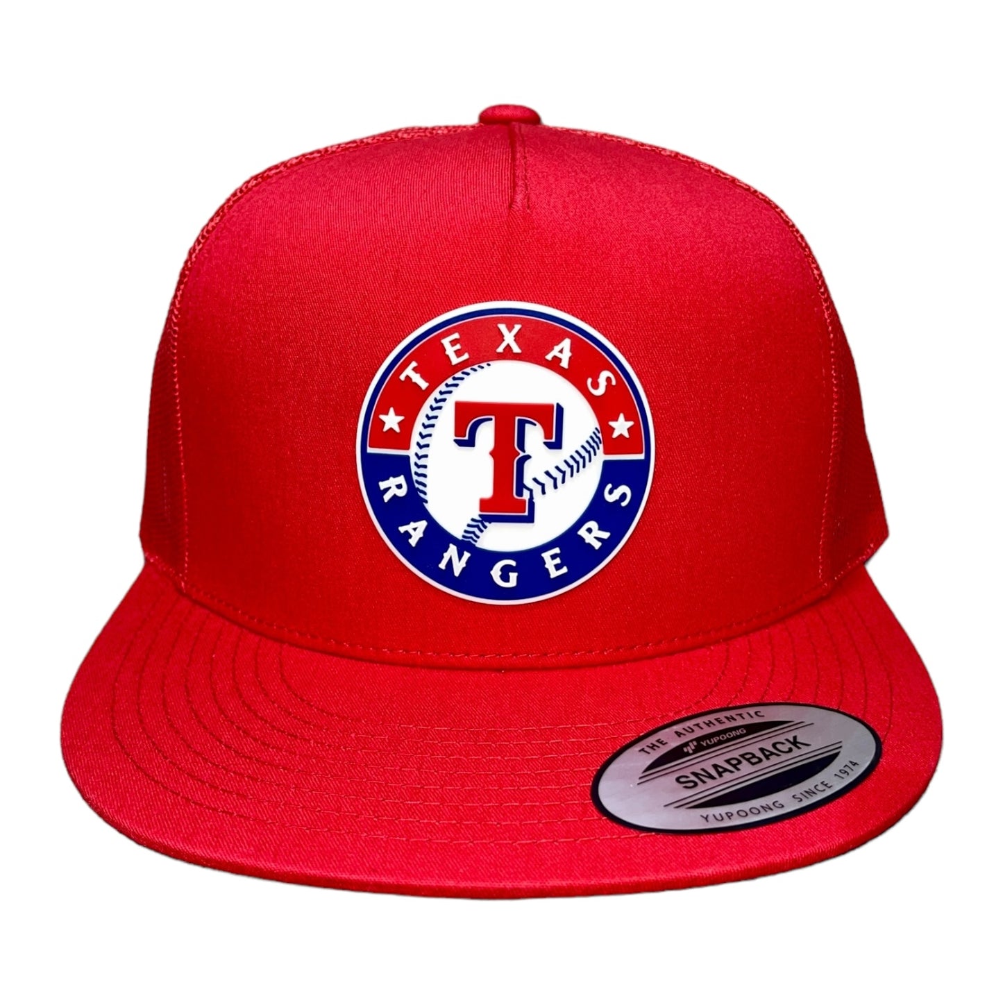 Texas Rangers 3D YP Snapback Flat Bill Trucker Hat- Red