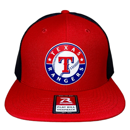 Texas Rangers 3D Wool Blend Flat Bill Hat- Red/ Black