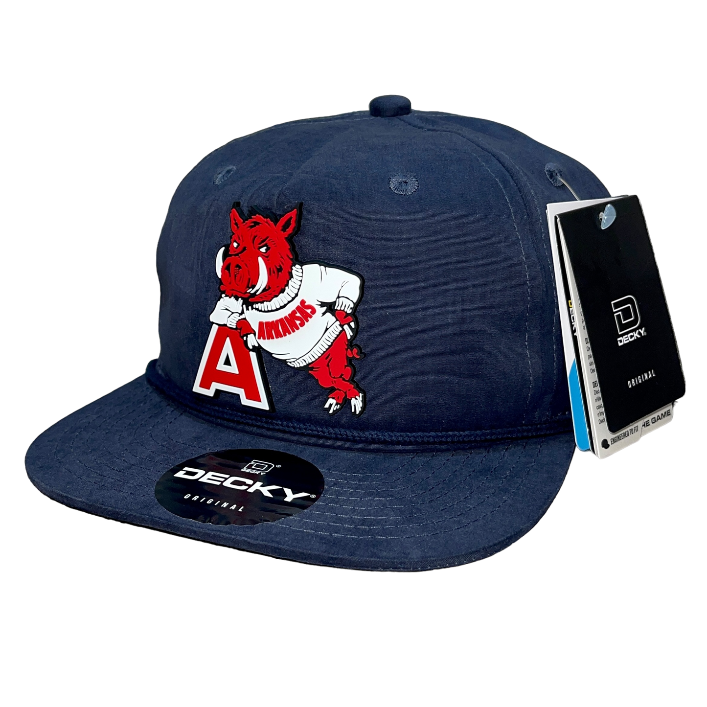 Arkansas Razorbacks- Leaning A 3D Classic Rope Hat- Navy - Ten Gallon Hat Co.