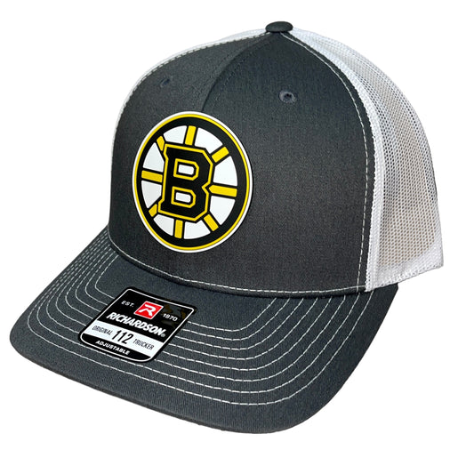 Boston Bruins 3D Snapback Trucker Hat- Charcoal/ White - Ten Gallon Hat Co.