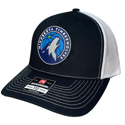 Minnesota Timberwolves 3D Snapback Trucker Hat- Black/ White - Ten Gallon Hat Co.