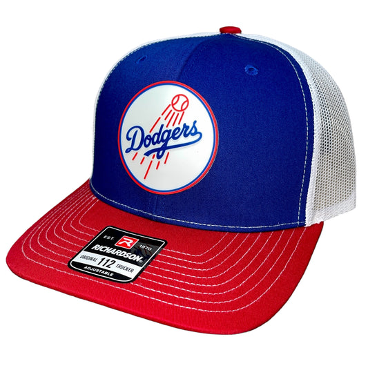 Los Angeles Dodgers 3D Snapback Trucker Hat- Royal/ White/ Red - Ten Gallon Hat Co.