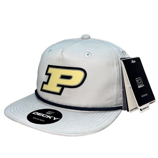 Purdue Boilermakers 3D Classic Rope Hat- Grey/ Charcoal - Ten Gallon Hat Co.