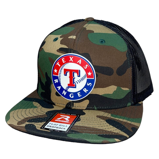 Texas Rangers 3D Wool Blend Flat Bill Hat- Army Camo/ Black