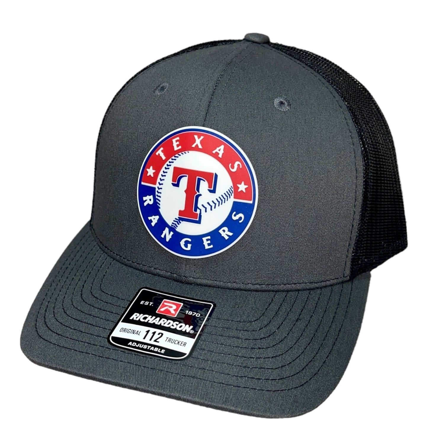 Texas Rangers 3D Snapback Trucker Hat- Charcoal/ Black