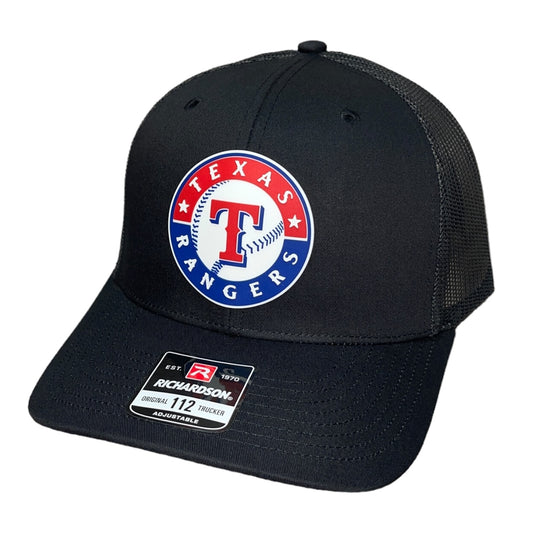 Texas Rangers 3D Snapback Trucker Hat- Black