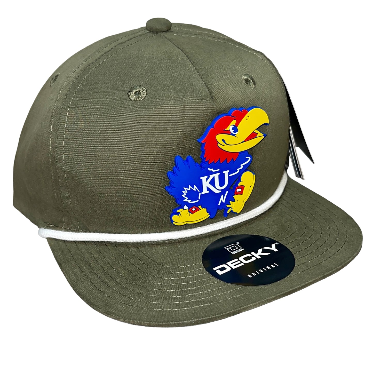 Kansas Jayhawks 3D Classic Rope Hat- Olive/ White