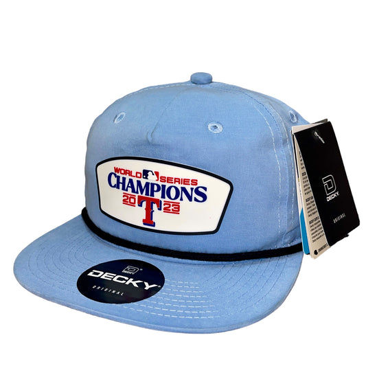 Texas Rangers 2023 World Series Champions 3D Classic Rope Hat- Sky/ Black