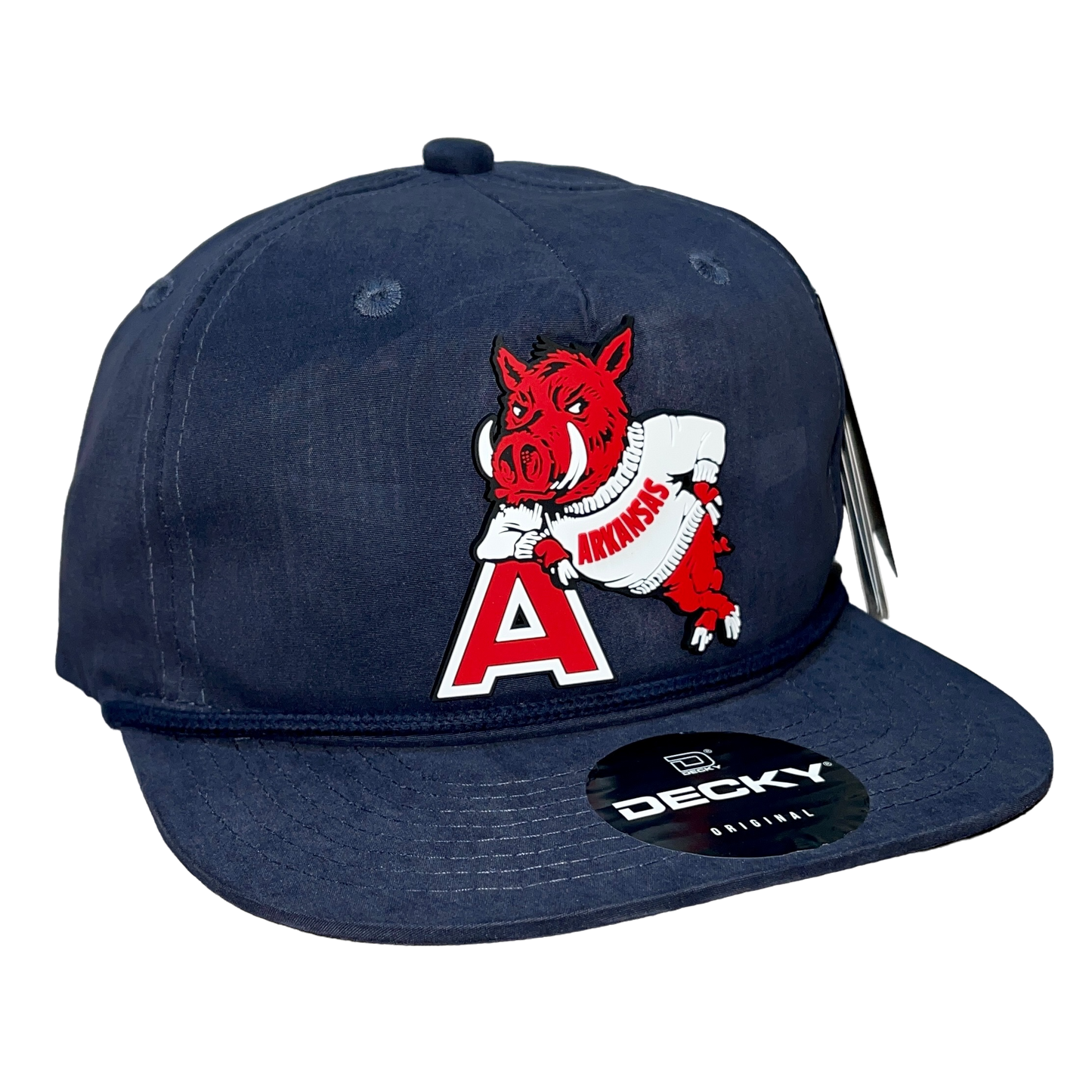 Arkansas Razorbacks- Leaning A 3D Classic Rope Hat- Navy - Ten Gallon Hat Co.