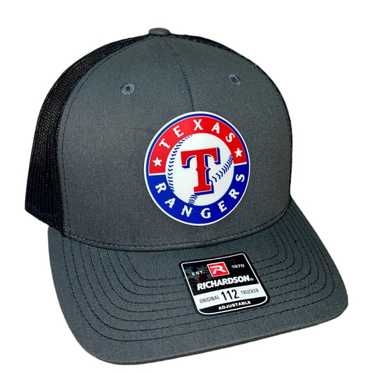 Texas Rangers 3D Snapback Trucker Hat- Charcoal/ Black