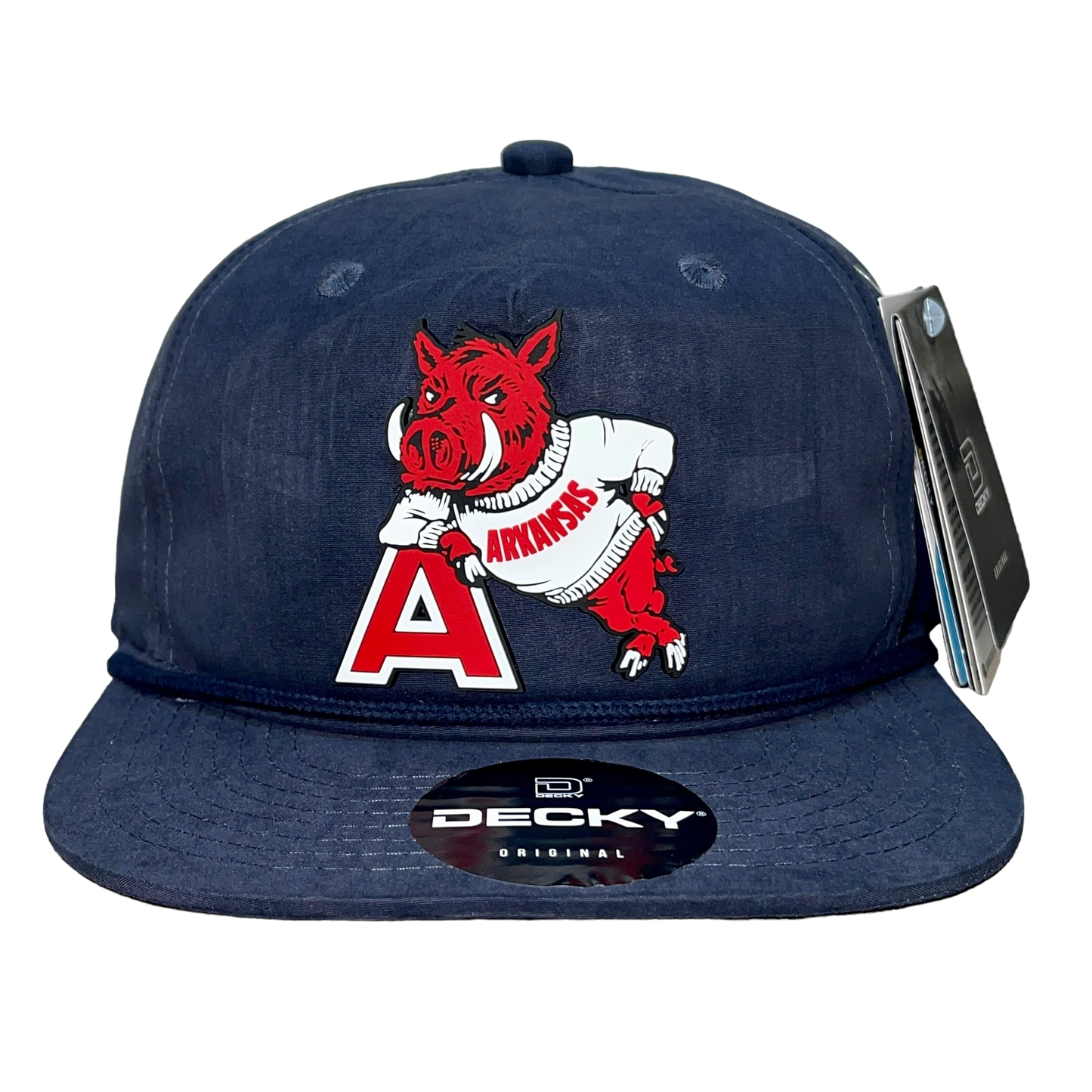 Arkansas Razorbacks- Leaning A 3D Classic Rope Hat- Navy - Ten Gallon Hat Co.