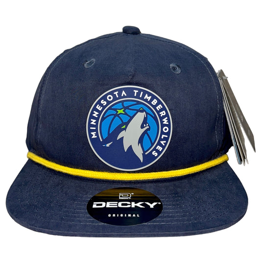 Minnesota Timberwolves 3D Classic Rope Hat- Navy/ Gold - Ten Gallon Hat Co.