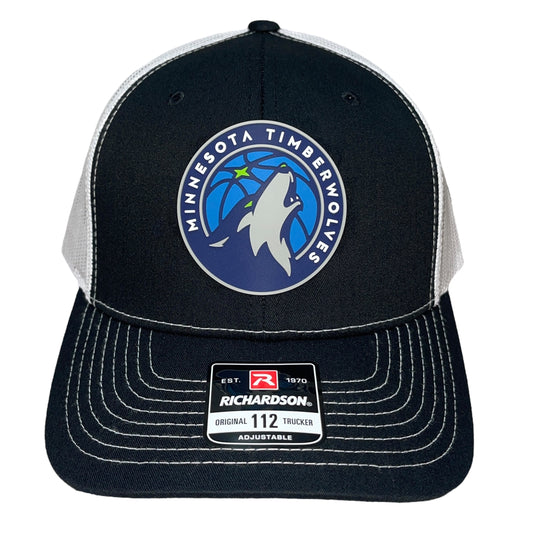 Minnesota Timberwolves 3D Snapback Trucker Hat- Black/ White - Ten Gallon Hat Co.