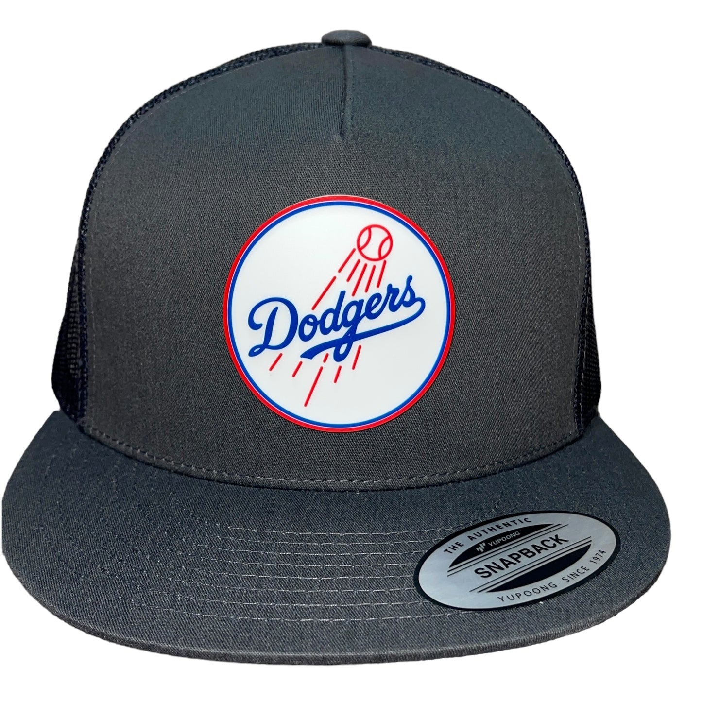 Los Angeles Dodgers 3D YP Snapback Flat Bill Trucker Hat- Charcoal/ Black - Ten Gallon Hat Co.