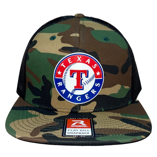 Texas Rangers 3D Wool Blend Flat Bill Hat- Army Camo/ Black