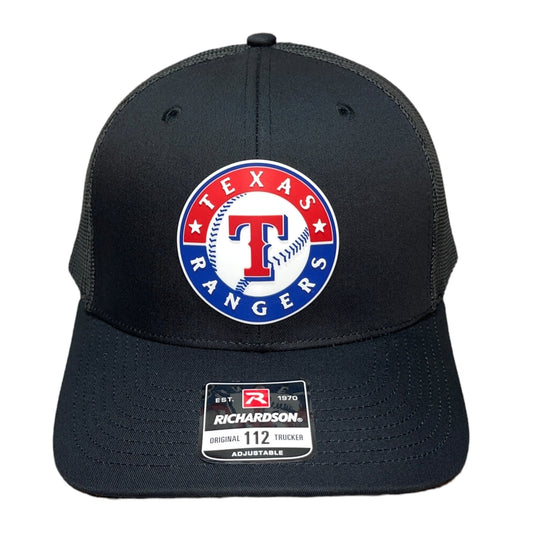 Texas Rangers 3D Snapback Trucker Hat- Black