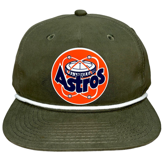 Houston Astros Retro 3D Classic Rope Hat- Olive/ White