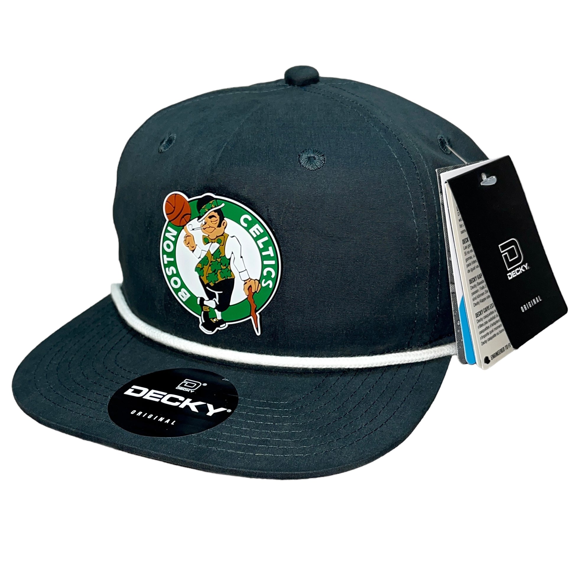 Boston Celtics 3D Classic Rope Hat- Charcoal/ White - Ten Gallon Hat Co.