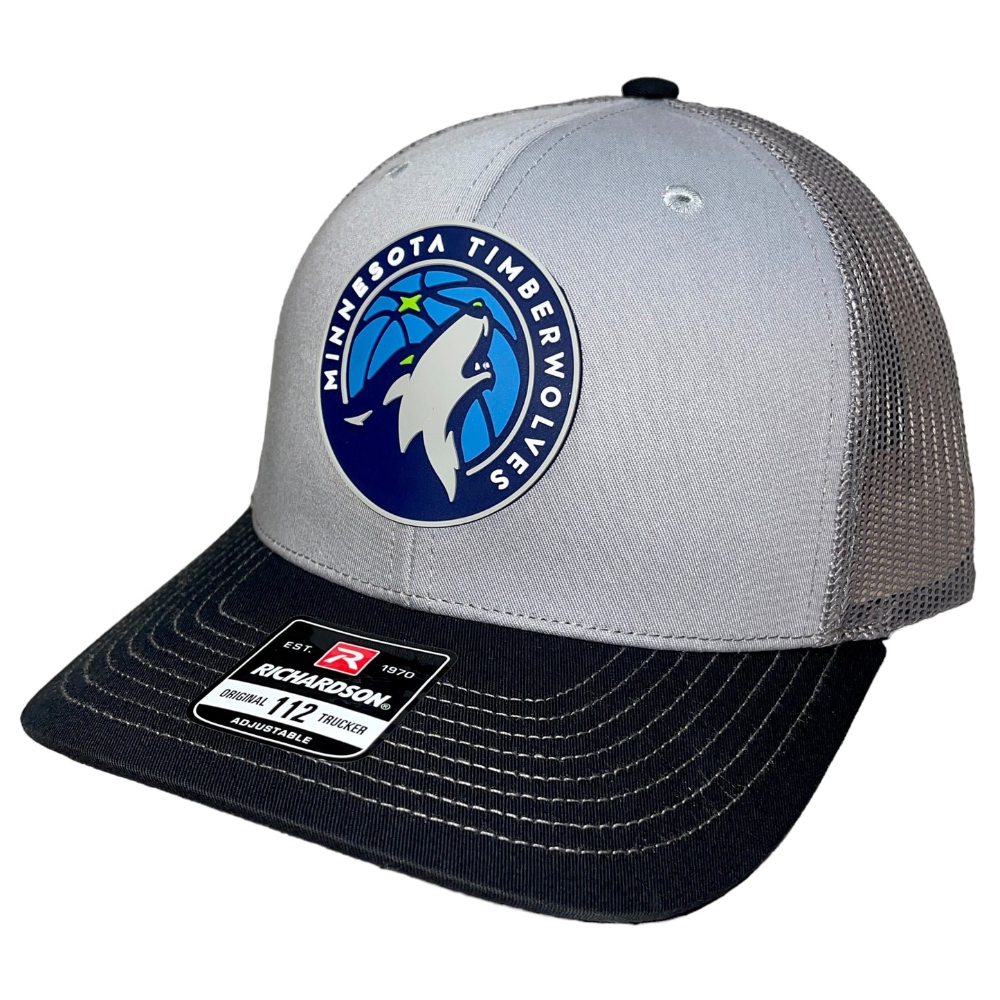 Minnesota Timberwolves 3D Snapback Trucker Hat- Grey/ Charcoal/ Black - Ten Gallon Hat Co.