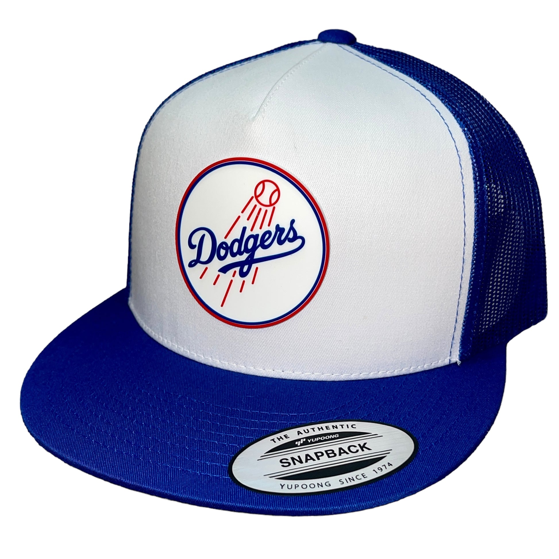 Los Angeles Dodgers 3D YP Snapback Flat Bill Trucker Hat- White/ Royal - Ten Gallon Hat Co.