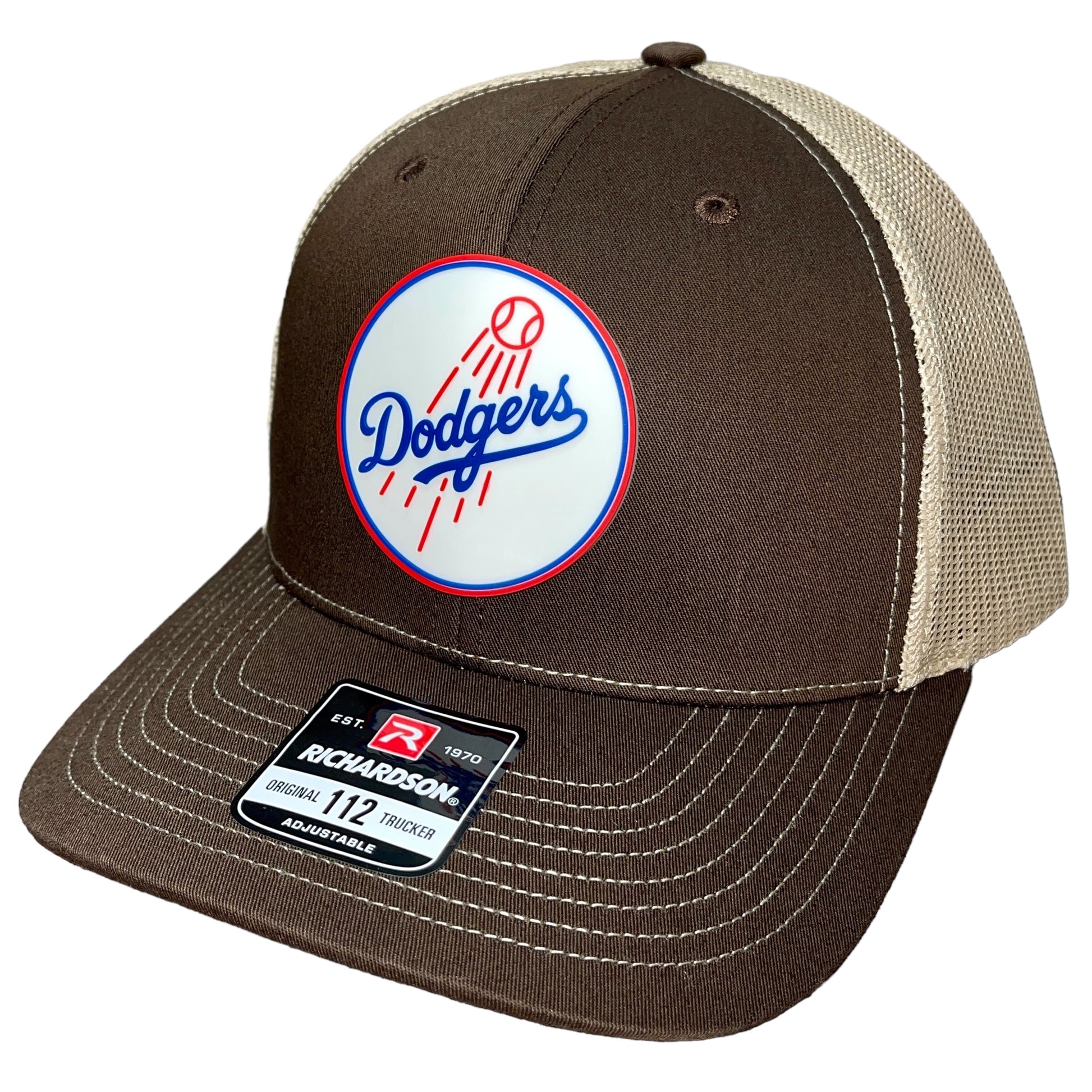 Los Angeles Dodgers 3D Snapback Trucker Hat- Brown/ Tan - Ten Gallon Hat Co.