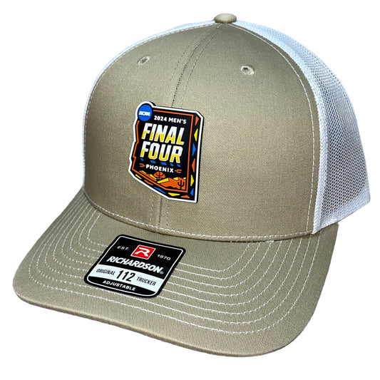 2024 March Madness- Final Four 3D Snapback Trucker Hat- Tan/ White