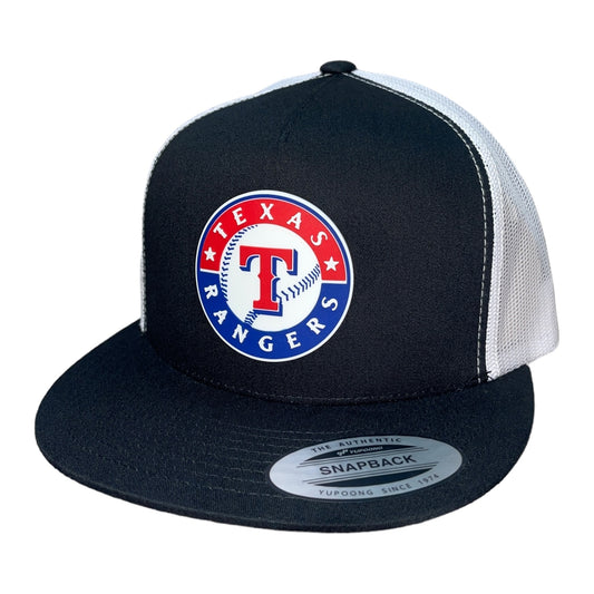 Texas Rangers 3D YP Snapback Flat Bill Trucker Hat- Black/ White