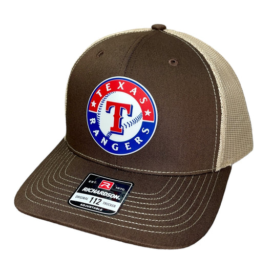 Texas Rangers 3D Snapback Trucker Hat- Brown/ Tan