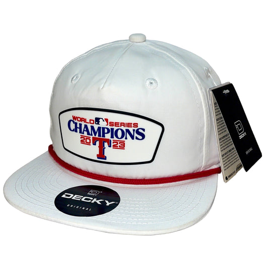 Texas Rangers 2023 World Series Champions 3D Classic Rope Hat- White/ Red