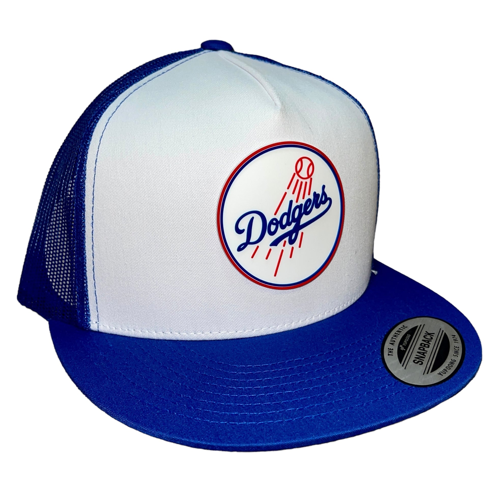 Los Angeles Dodgers 3D YP Snapback Flat Bill Trucker Hat- White/ Royal - Ten Gallon Hat Co.