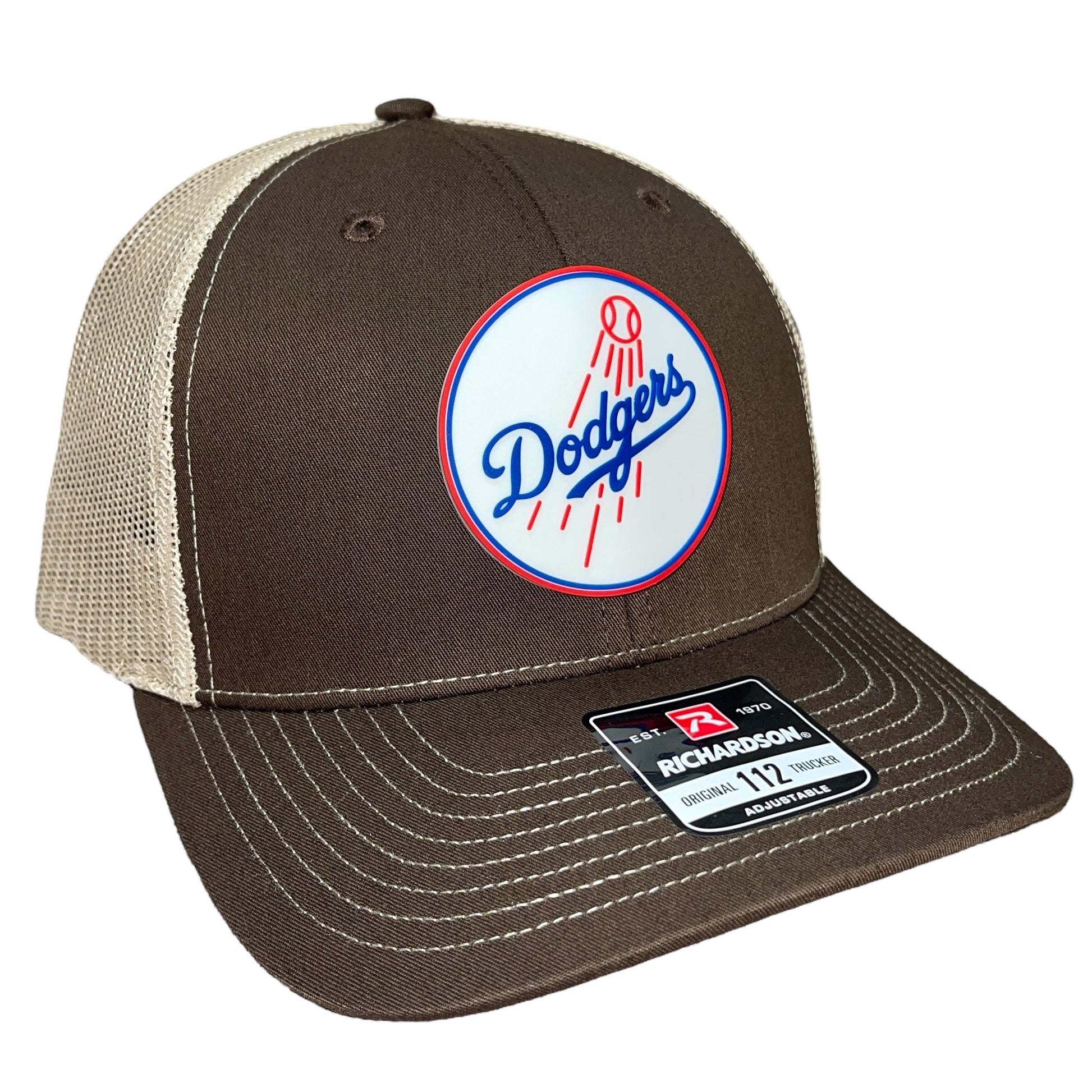 Los Angeles Dodgers 3D Snapback Trucker Hat- Brown/ Tan - Ten Gallon Hat Co.