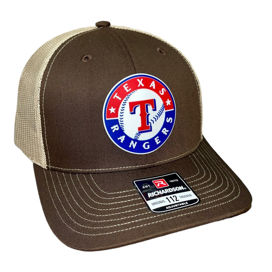 Texas Rangers 3D Snapback Trucker Hat- Brown/ Tan