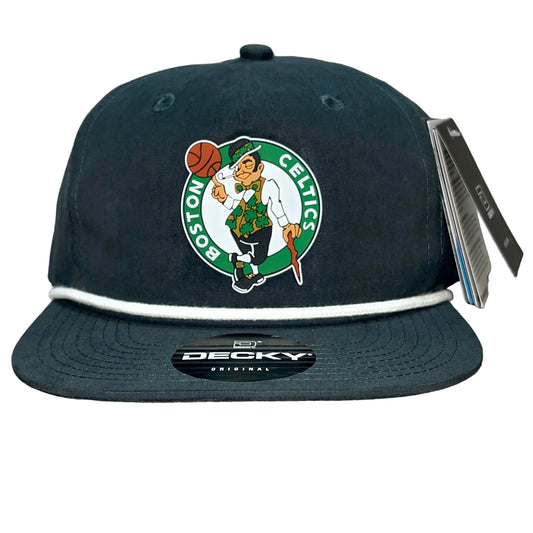 Boston Celtics 3D Classic Rope Hat- Charcoal/ White - Ten Gallon Hat Co.