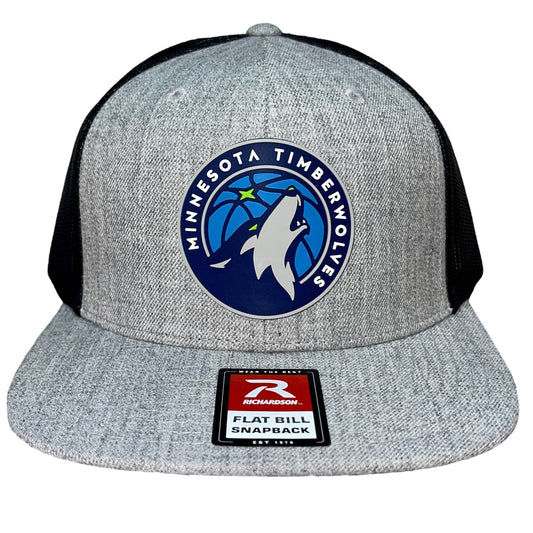 Minnesota Timberwolves 3D Wool Blend Flat Bill Hat- Heather Grey/ Black - Ten Gallon Hat Co.