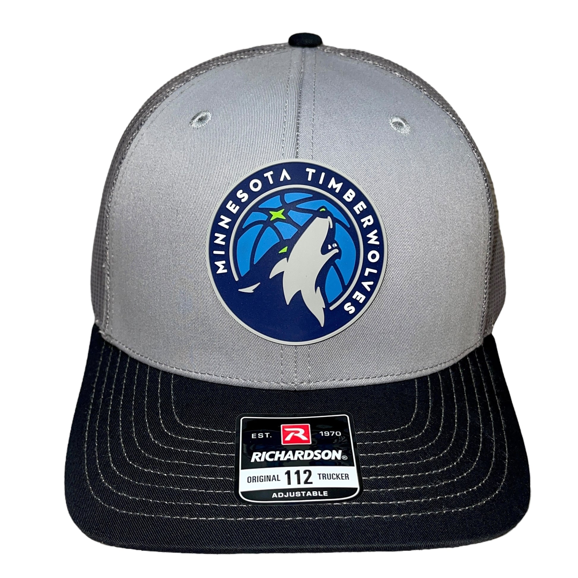 Minnesota Timberwolves 3D Snapback Trucker Hat- Grey/ Charcoal/ Black - Ten Gallon Hat Co.