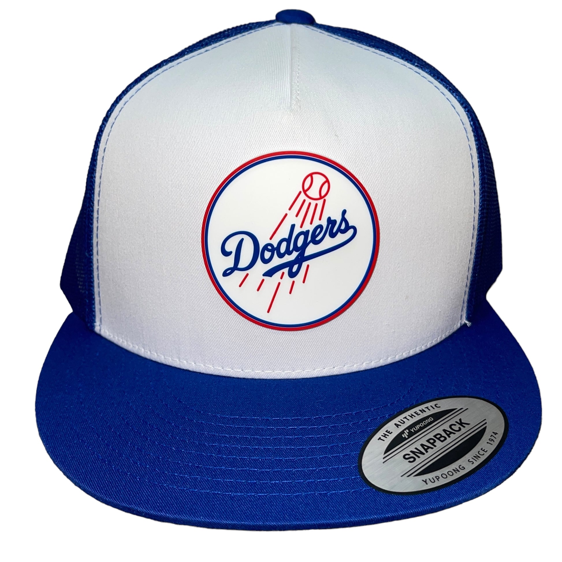 Los Angeles Dodgers 3D YP Snapback Flat Bill Trucker Hat- White/ Royal - Ten Gallon Hat Co.