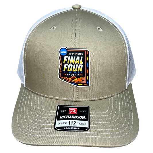 2024 March Madness- Final Four 3D Snapback Trucker Hat- Tan/ White