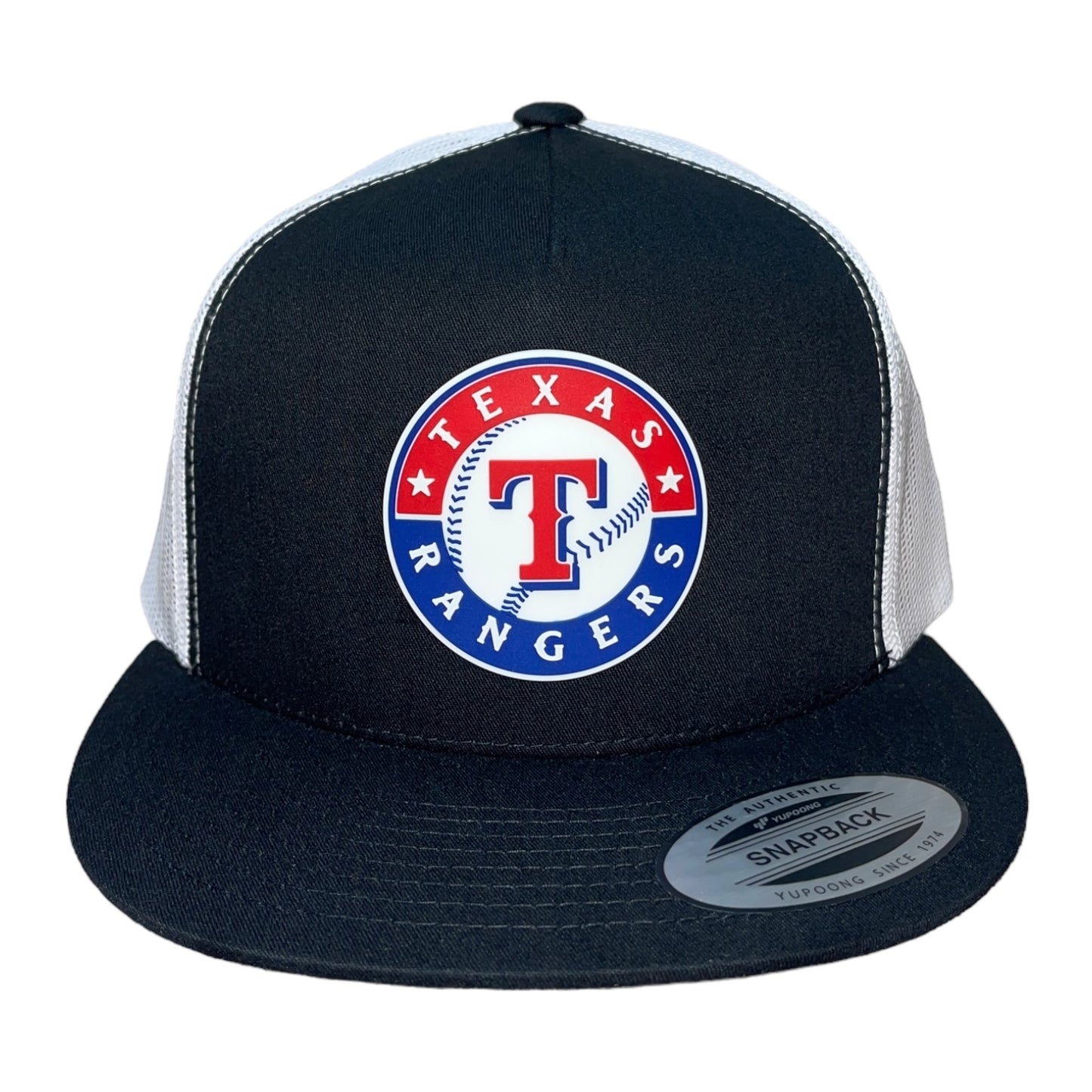 Texas Rangers 3D YP Snapback Flat Bill Trucker Hat- Black/ White