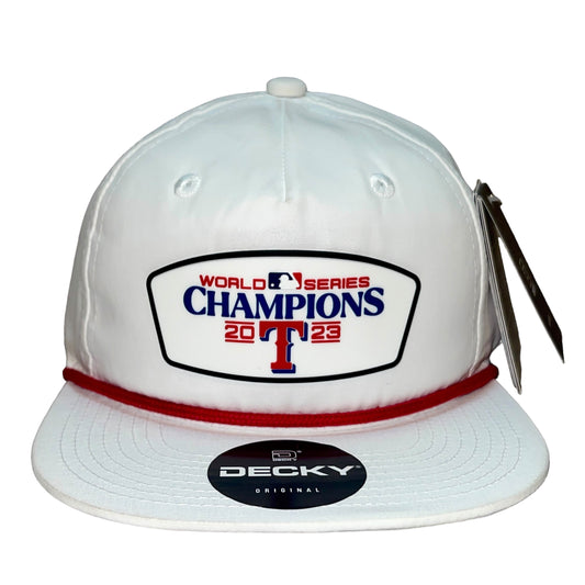 Texas Rangers 2023 World Series Champions 3D Classic Rope Hat- White/ Red