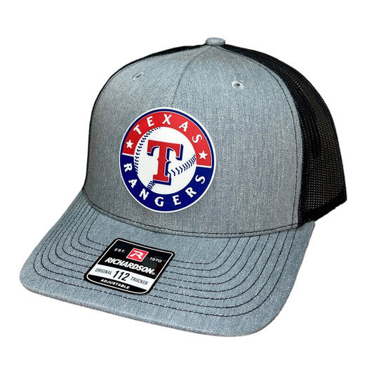 Texas Rangers 3D Snapback Trucker Hat- Heather Grey/ Black