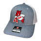 Arkansas Razorbacks- Leaning A 3D Snapback Trucker Hat- Heather Grey/ White