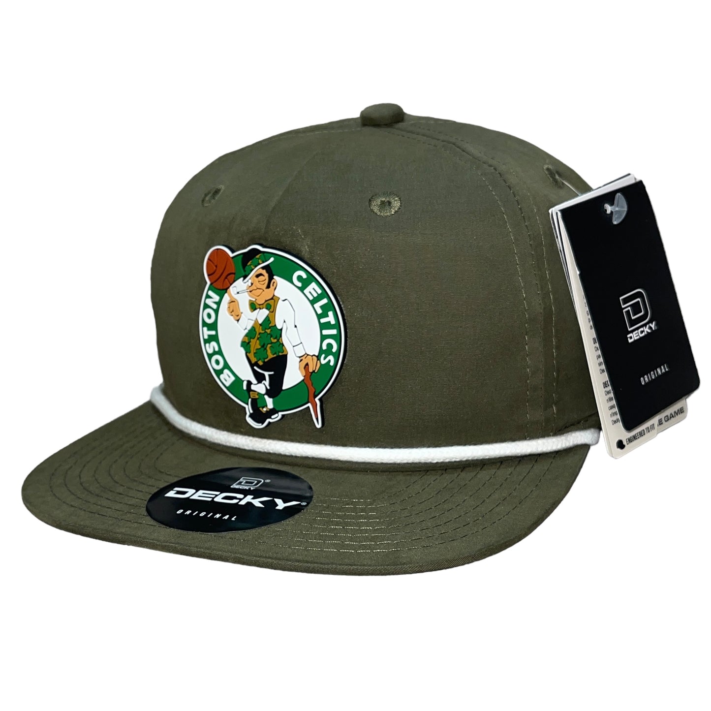 Boston Celtics 3D Classic Rope Hat- Olive/ White - Ten Gallon Hat Co.