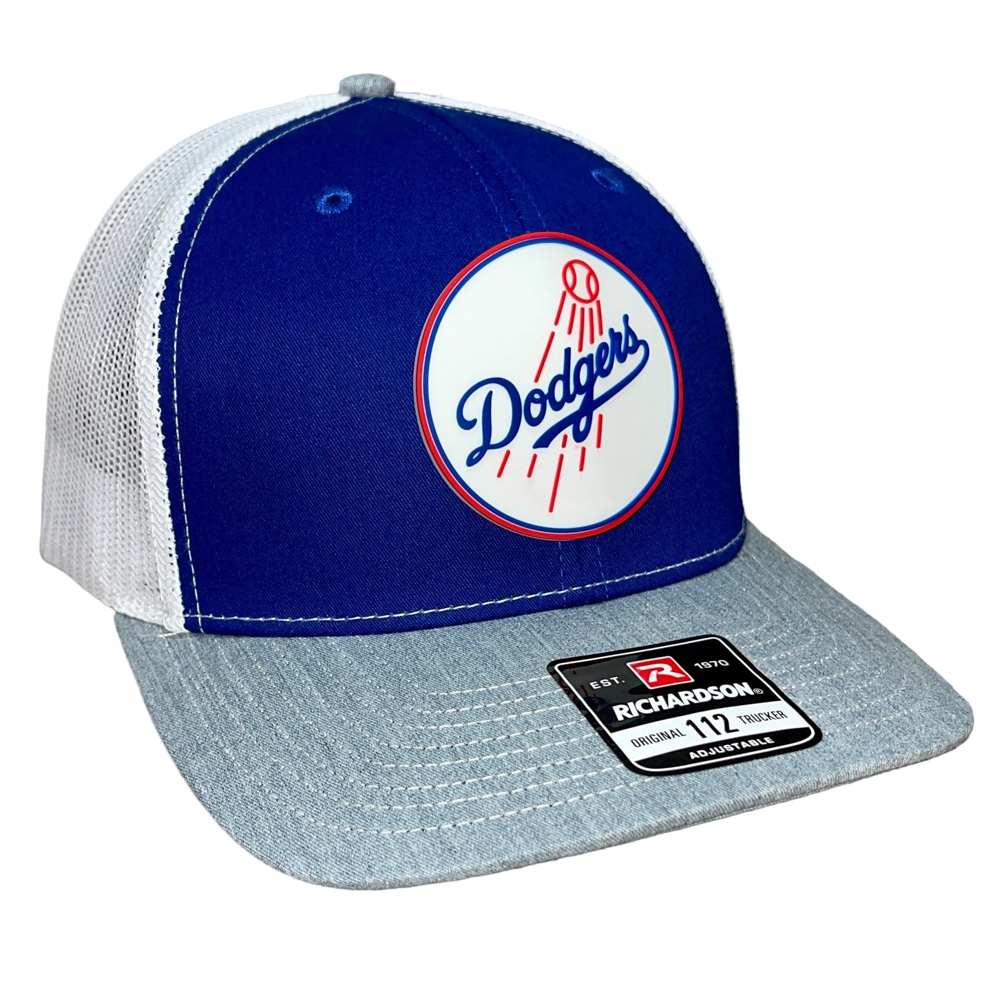 Los Angeles Dodgers 3D Snapback Trucker Hat- Royal/ White/ Heather Grey - Ten Gallon Hat Co.