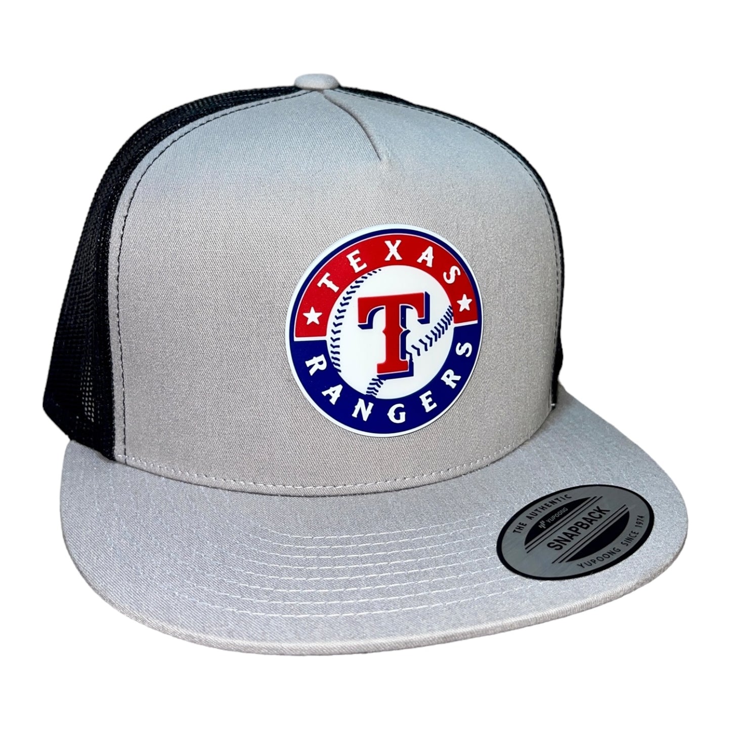 Texas Rangers 3D YP Snapback Flat Bill Trucker Hat- Silver/ Black