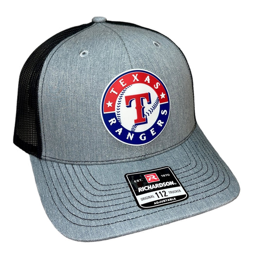 Texas Rangers 3D Snapback Trucker Hat- Heather Grey/ Black